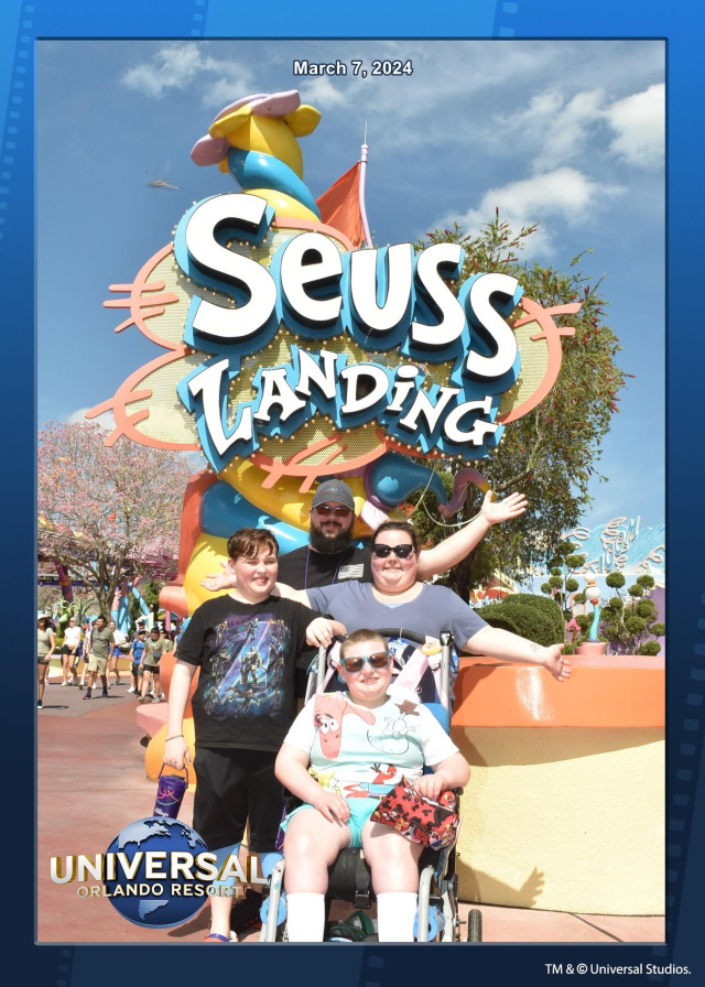 Blaine and Family at Seuss Landing