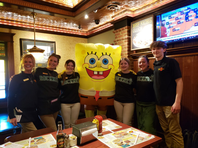 Rocknes Employees with Sponge Bob